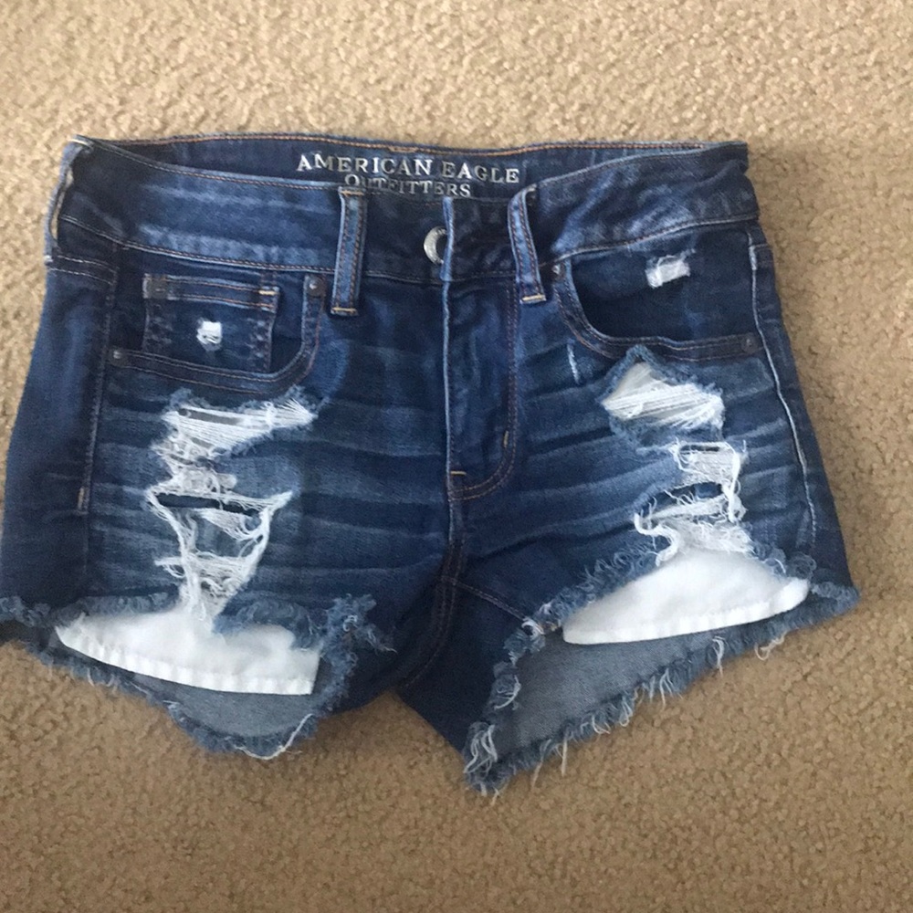 low rise denim shorts